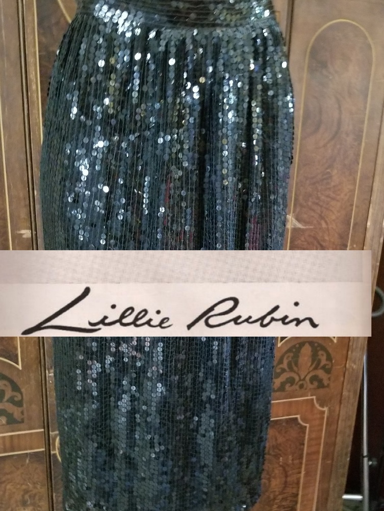 Lillie Rubin Seguin Black Skirt Holiday Wear SZ M